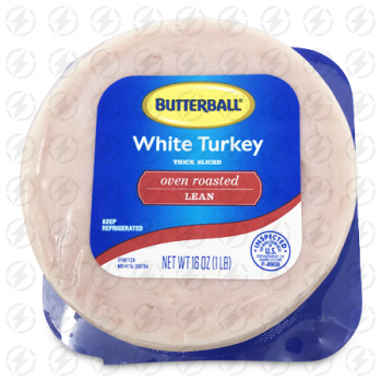 BUTTERBALL WHITE TURKEY THICK SLICED OVEN ROASTED LEAN 16 OZ 