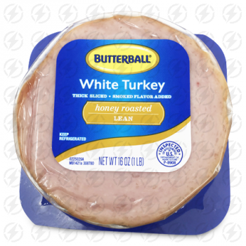 BUTTERBALL WHITE TURKEY THICK SLICED HONEY ROASTED LEAN 16 OZ 