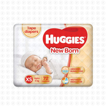 Huggies Taped Diapers, New Born (XS) Size, 72 Counts