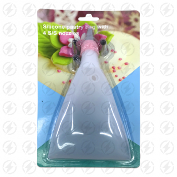 SILICONE PASTRY BAG W/ 4 NOZZLES 