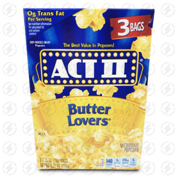 ACT ll BUTTER LOVERS POPCORN 225G