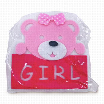 PINK BEAR W/BOW BABY SHOWER TOKEN 