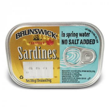 BRUNSWICK SARDINES IN SPRING WATER NO SALT ADDED 106 G 