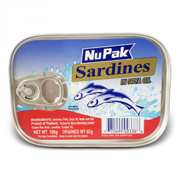 NU PAK SARDINES IN SOYA OIL 106 G 