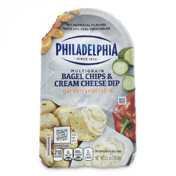 PHILADELPHIA BAGEL CHIPS & CREAM CHEESE DIP GARDEN VEGETABLES 70.8  G 