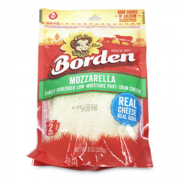 BORDEN MOZZARELLA FINELY SHREDDED CHEESE 226 G 