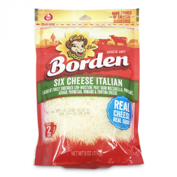 BORDEN SIX CHEESE ITALIAN SHREDDED CHEESE 226 G