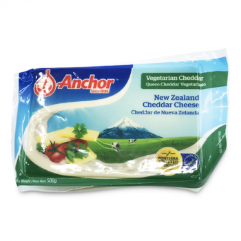 ANCHOR NEW ZEALAND VEGETARIAN CHEDDAR CHEESE 500 G