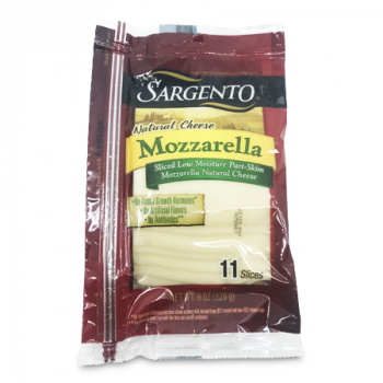 SARGENTO SLICED LOW MOISTURE PART SKIM MOZZARELLA NATURAL CHEESE 11 SLICES 226 G 