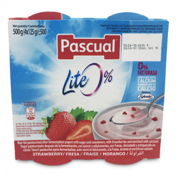 PASCUAL LITE 0% FAT STRAWBERRY YOGURT 4 X 125 G 