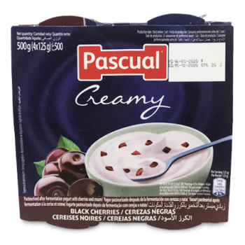 PASCUAL CREAMY BLACK CHERRY YOGURT 4 X 125 G 