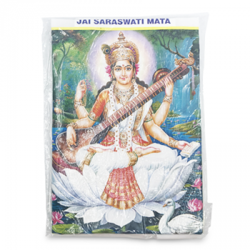 THE LITTLE STORE SARASWATI PRINTED WHITE FLAG 