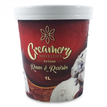 CREAMERY NOVELTIES RUM & RAISIN ICE CREAM 1L