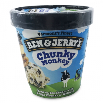 BEN & JERRY CHUNKY MONKEY ICE CREAM 473ML