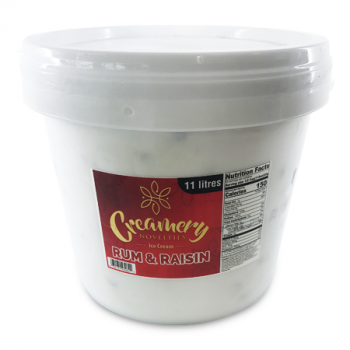 CREAMERY NOVELTIES RUM & RAISIN ICE CREAM 3GAL 