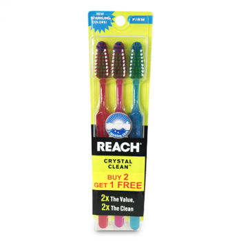 REACH CRYSTAL CLEAN TOOTHBRUSH 3PK