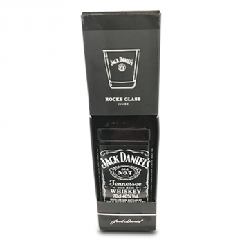 JACK DANIEL'S BLACK W/GLASS 750ML 