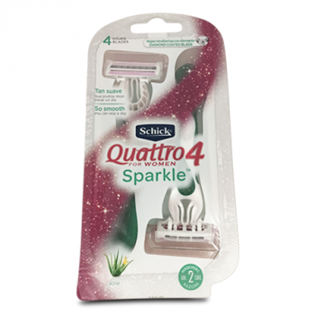 SCHICK QUATTRO 4 WOMAN SPARKLE ALOE BLADES  2'S