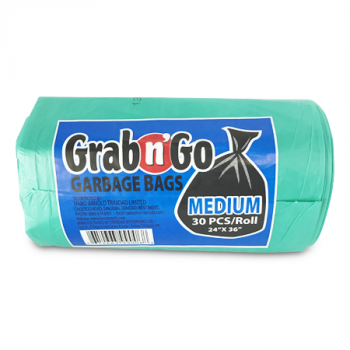 GRAB N GO GARBAGE BAGS MEDIUM 30'S