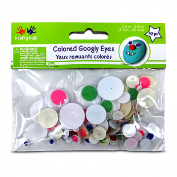 KRAFTY KIDS COLORED GOOGLY EYES 92PCS 