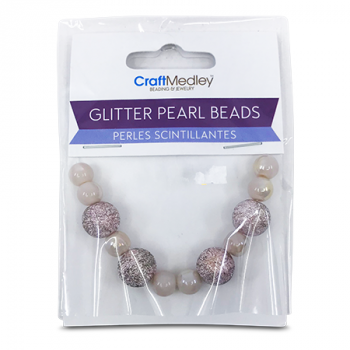 CRAFT MEDLEY GLITTER PEARL BEADS 