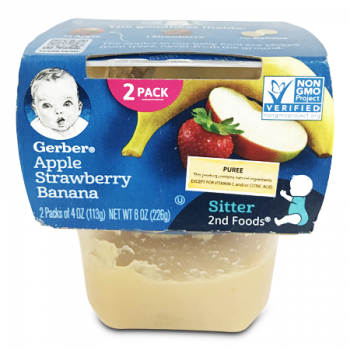 GERBER APPLE STRAWBERRY BANANA BABY FOOD 2PK