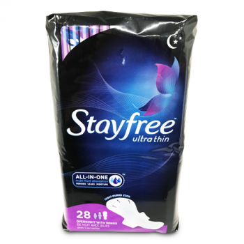 STAYFREE ULTRA THIN OVERNIGHT W/WINGS 28'S