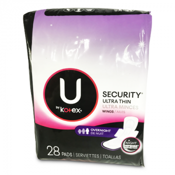 KOTEX ULTRA THIN OVERNIGHT W/WINGS 28'S