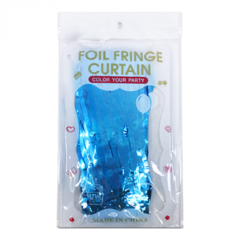 BLUE FOIL FRINGE CURTAIN 