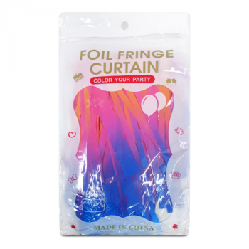 COLOUR FOIL FRINGE CURTAIN 