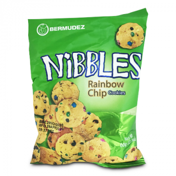 BERMUDEZ NIBBLES RAINBOW CHIP COOKIES 60G