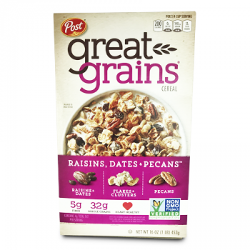 POST GREAT GRAINS CEREAL W/RAISINS , DATES & PECANS 16OZ