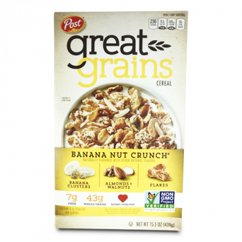 POST GREAT GRAINS BANANA NUT CRUNCH CEREAL 15.5OZ