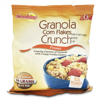 SUNSHINE CEREALS GRANOLA CORN FLAKES CRUNCH PEANUT 60G