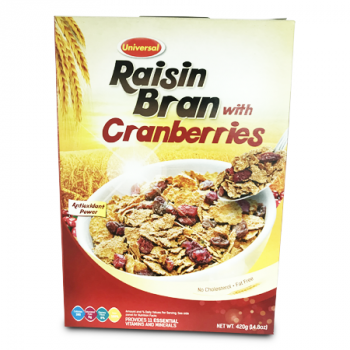 UNIVERSAL RAISIN BRAN WITH CRANBERRIES 420G