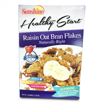 SUNSHINE CEREALS HEALTHY START RAISIN OAT BRAN FLAKES 318G