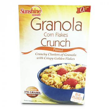 SUNSHINE CEREALS GRANOLA CORN FLAKES CRUNCH PEANUT 370G