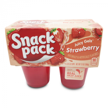 SNACK PACK GEL STRAWBERRY 4PK 