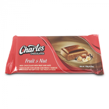 CHARLES FRUIT & NUT MILK CHOCOLATE 108G