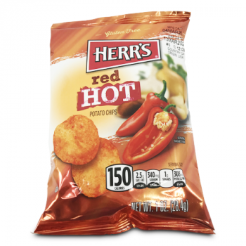 HERR'S RED HOT POTATO CHIPS 28.4G