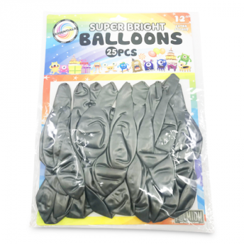 ESSENTIALS SUPER BRIGHT SILVER BALLOONS 12" 12PCS 