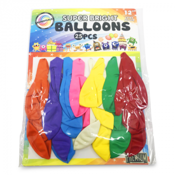 ESSENTIALS SUPER BRIGHT MULTI BALLOONS 12" 12PCS 