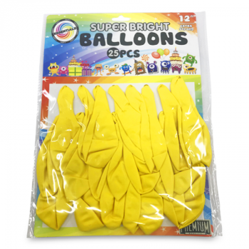 ESSENTIALS SUPER BRIGHT YELLOW BALLOONS 12" 12PCS 