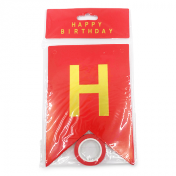 RED HAPPY BIRTHDAY BANNER 