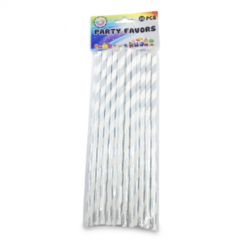 ESSENTIALS SILVER PARTY FAVORS STRAWS 25PCS 