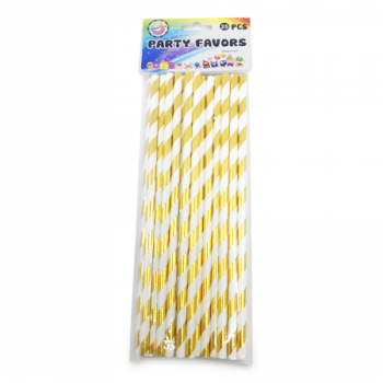 ESSENTIALS GOLD PARTY FAVOR STRAWS 25PCS 