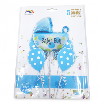 MS IMPORTS BABY BOY FOIL BALLOON BOUQUET 5PCS 