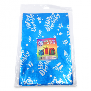 ESSENTIALS BLUE GIFT PAPER 4PCS 