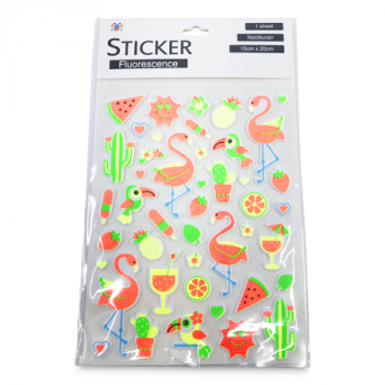 FLUORESCENCE FLAMINGO STICKER 