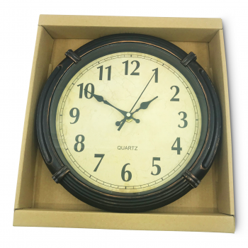 ROUND BLACK PATTERN CLOCK 